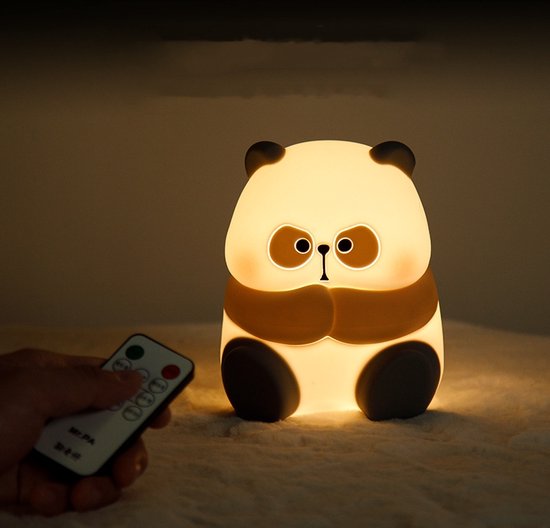 Led Nachtlampje Panda Nachtkastje Slaap Nacht Licht Usb Opladen Siliconen Kinderen Inclusief Afstandsbediening Slaapkamer Woonkamer Babykamer Sfeer Decoratie