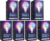 Lideka® - Slimme LED Smart Lampen - E27 9W - Set Van 7 - RGBW - met App - 900 Lumen - 2700K - 6500K - Smart LED Verlichting - Dimbaar - Google, Alexa en Siri