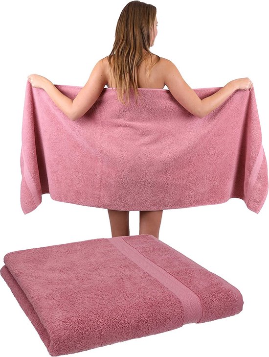 Betz 10-dlg. Handdoekenset premium 100% katoen 2 badhanddoeken 4 handdoeken 2 gastendoekjes 2 washandjes kleur smaragd groen & beige