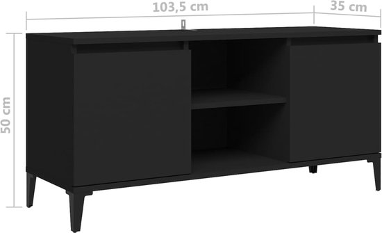 vidaXL-Tv-meubel-met-metalen-poten-103,5x35x50-cm-zwart - vidaXL
