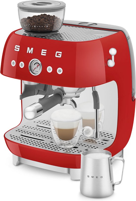 Instelbare functies voor type koffie - Smeg 8017709329822 - SMEG EGF03RDEU - Espressomachine met geïntegreerde bonenmaler - Rood