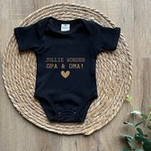 Zwangerschap aankondiging rompertje - Jullie worden OPA EN OMA! - Zwart met goud - Geboorte - Grootouders - Zwanger - Pregnancy announcement - Pregnant - Romper - In verwachting - Baby op komst
