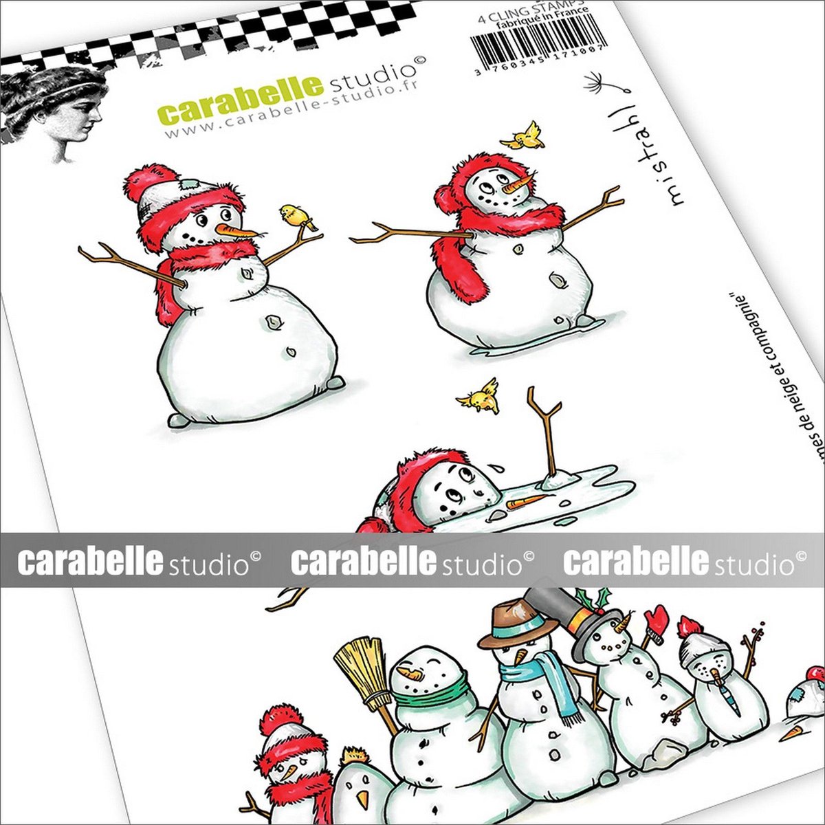 Carabelle Studio Cling Stempel Bonhommes de neige et compagnie by Mistrahl