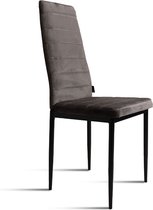 Set van 4 Eetkamer Stoelen - Stoel Y - Velvet Grijs