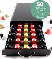 Gadgy Nespresso Capsulehouder met Lade - Koffiecups Houder Nespresso - Koffiehouder voor Nespresso Capsules - 50 Capsules - Cuphouder Zwart