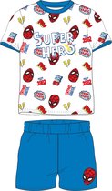 Spiderman shortama/pyjama super héros coton blanc/bleu taille 128