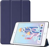 Housse de tablette adaptée à l' Apple iPad Mini 4 / Mini 5 | Bibliothèque avec support | Housse de protection en similicuir | Triple pli | Bleu