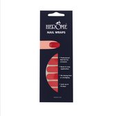 Herome Nail Wraps Kit de démarrage Rouge - 2x10 Nail Stickers - Y Compris Top Coat 4ml - Emballé Dans Organza