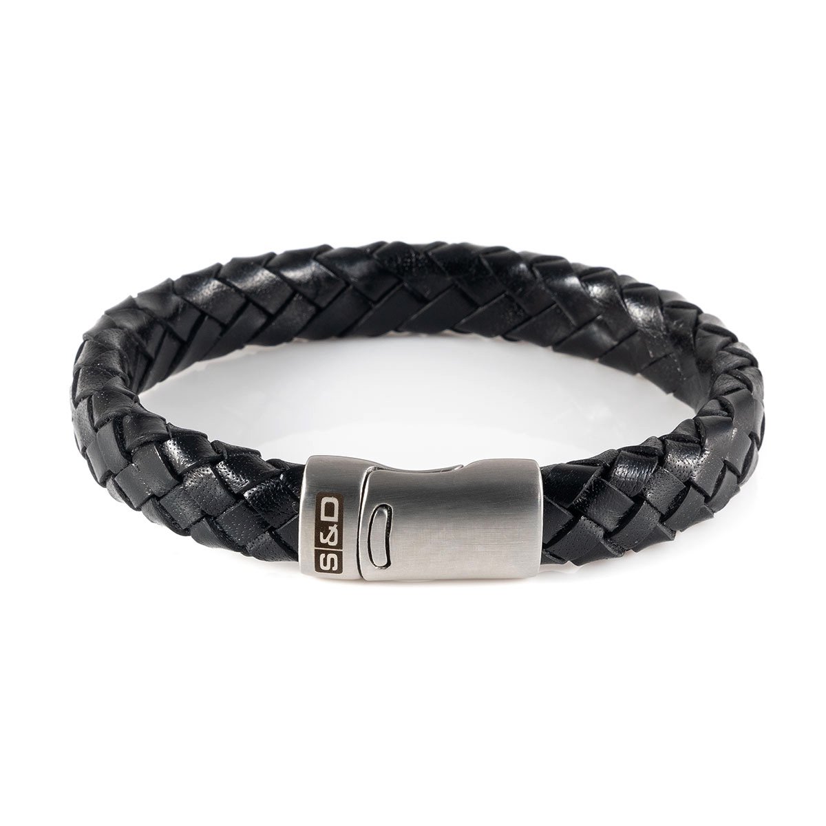 SAID&DONE Leren Armband Heren - Hugo Black - M (19 cm)