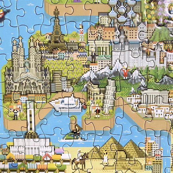 Bopster - puzzle carte du monde - 1 000 pièces - 70x50cm - superbe design 8  bits -... | bol
