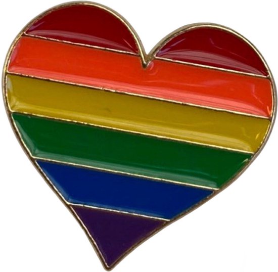 Rainbow Heart Regenboog Hartje Gay Pride Symbool Emaille Pin S 1.9 cm / 1.8 cm / Multicolor