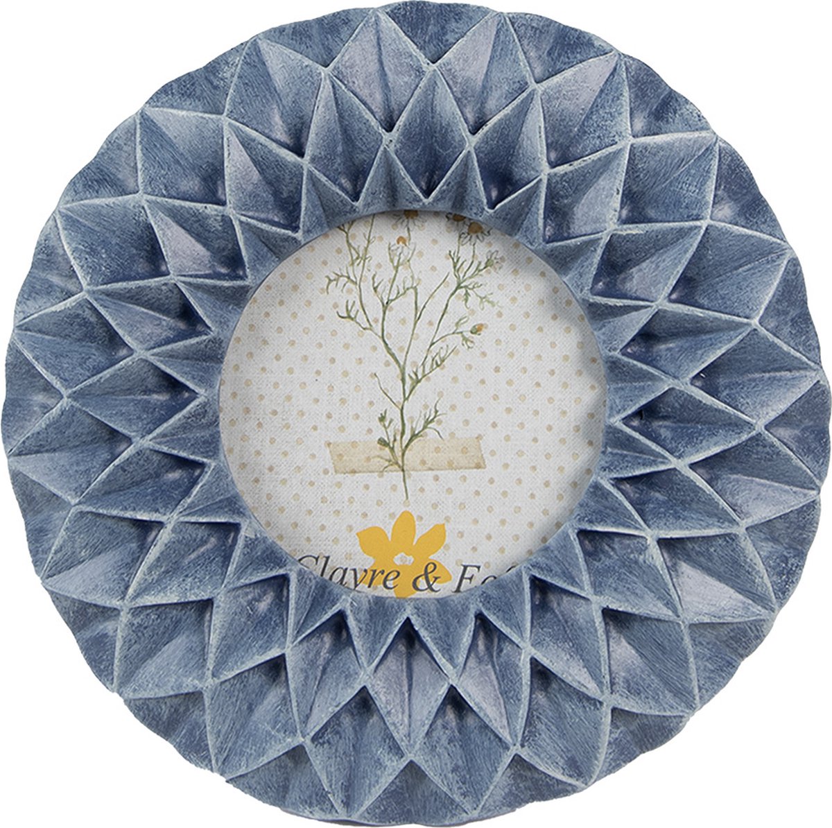 Clayre & Eef Fotolijst 8x8 cm Blauw Polyresin