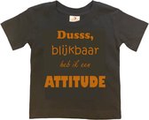 T-shirt Enfants "Soss, apparemment j'ai une ATTITUDE" | manche courte | Zwart/beige | taille 86/92