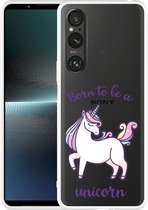 Cazy Hoesje geschikt voor Sony Xperia 1 V Born to be a Unicorn