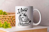 Mok I Love my Chihuahua - pets - honden - liefde - cute - love - dogs - dogs - dog mom - dog dad- cadeau - huisdieren