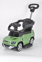 Landrover Defender voiture orientable verte avec barre de poussée