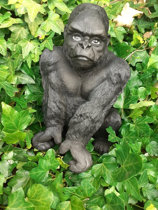 Sculpture de singe Gorilla noir par Mayer Chess 26x16x19 cm | bol