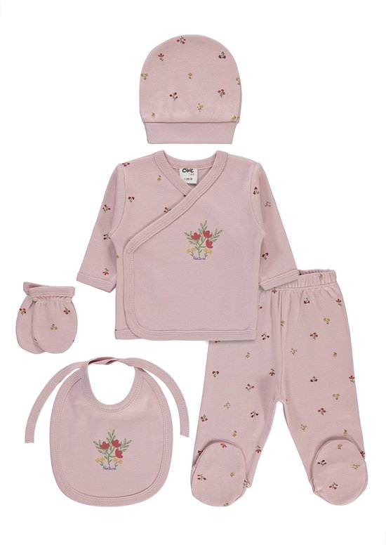 Nature - Baby 5-delige Newborn kleding set meisjes - Newborn set - Babykleding - Babyshower cadeau - Kraamcadeau