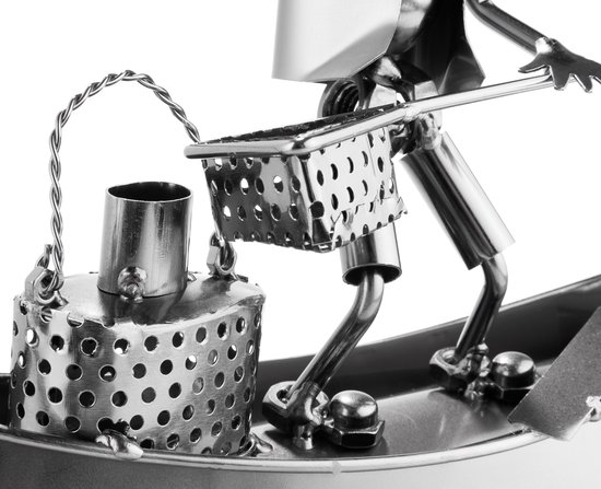 Brubaker - Wijnfleshouder - Barbecue man - Metalen sculptuur - Wenskaart INBEGREPEN. - Origineel cadeau-idee