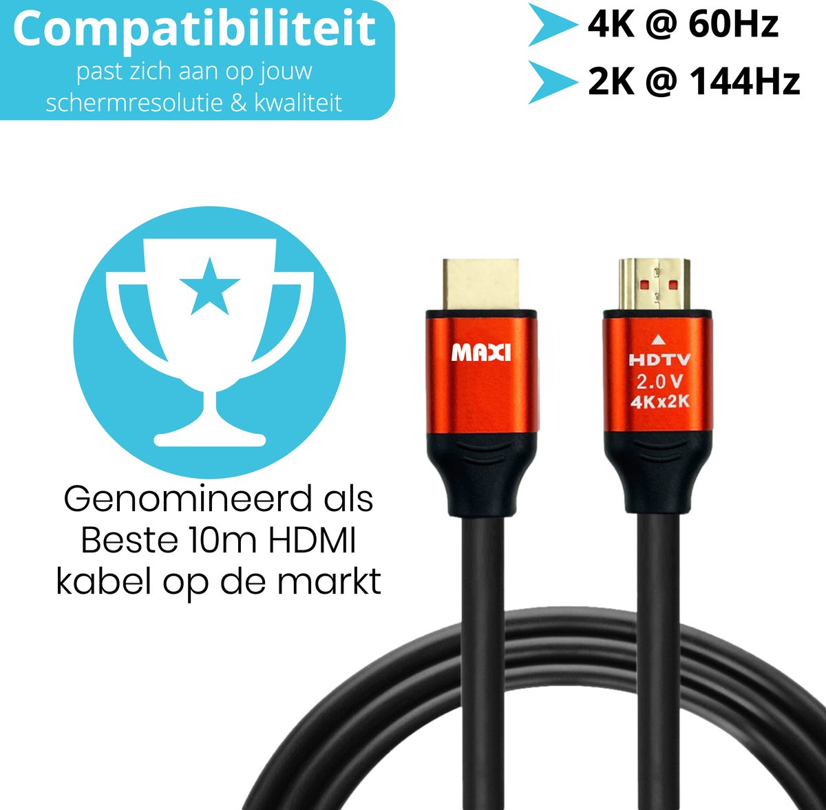 Maximania HDMI kabel 10 meter – Ps5 – Ultra High speed HDMI – HDMI 2.0 -  Hdmi naar... | bol.com