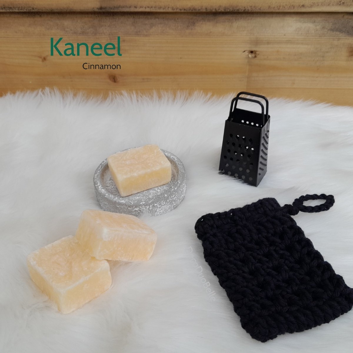 3 Amberblokjes Kaneel - Geurblokjes Set met Schaaltje, Rasp en Gehaakt Geurzakje - Giftset