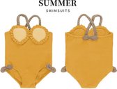 Rammelaar&Co Zwempak Lemon - Citrusprint - Dames Zwempak - Gele Zwemkleding - Maat 80