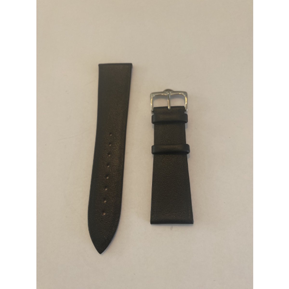Horlogeband-model H1-dames-heren-24 mm breed-zwart-glad zonder stiksel-juweliers kwaliteit-anti allergisch