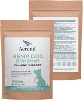Aerend - 40 Schapenvet snoepjes met Hennep poeder voor kalmerende ondersteuning bij honden - Hennep Hondensnoepjes - Aanvullende diervoeding voor honden - 100% natuurlijk - Gemaakt in Frankrijk