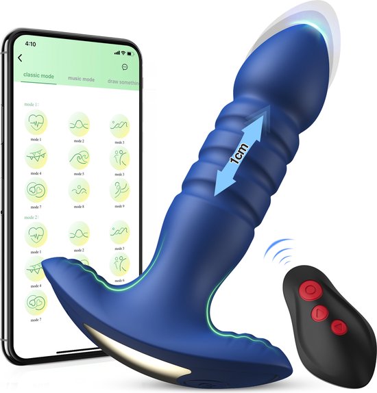 IntiMate® SunShooter - Luxe Stotende Prostaat Stimulator - Vibrerende Buttplug met Bediening via App - Prostaat Stimulator van Medische Kwaliteit Siliconen - Anale Massager met Afstandsbediening en 7 Vibratie en Stootstanden - Discrete Verzending