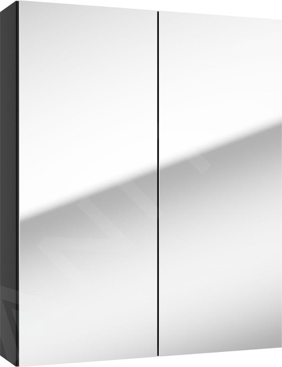 kielle Vega - Spiegelkast, 60x73x15 cm, mat zwart 50118604