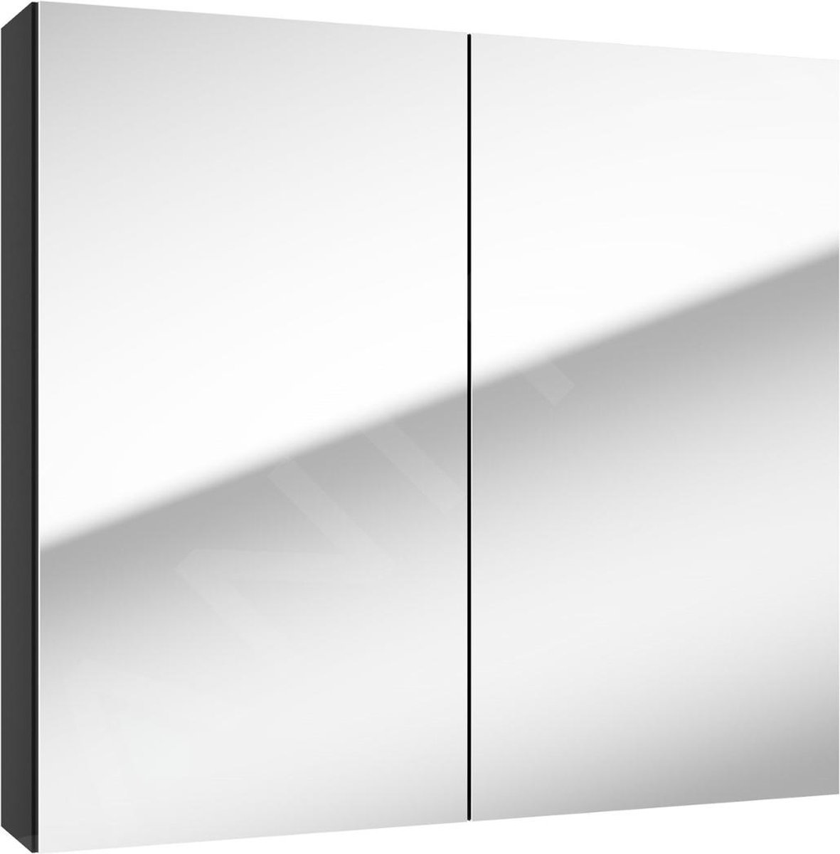 kielle Vega - Spiegelkast, 80x73x15 cm, mat zwart 50118804