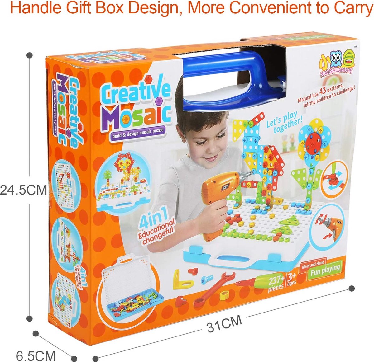 LEADSTAR Electric Drill 3D Puzzle Toy, 237 Piece Mosaic