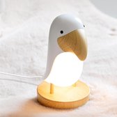 Houten Vogel Nachtlampje Oplaadbare Led Tafellamp Voor Baby Kinderen Slaapkamer Decoratieve Nachtlampje Sfeer Lamp Dimbaar