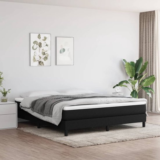 vidaXL Matelas à ressorts ensachés Noir 180 x 200 x 20 cm Tissu