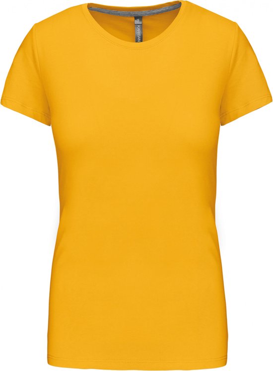 T-shirt Dames L Kariban Ronde hals Korte mouw Yellow 100% Katoen