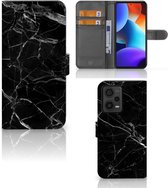 Telefoonhoesje Xiaomi Redmi Note 12 Pro Plus Wallet Book Case Vaderdag Cadeau Marmer Zwart