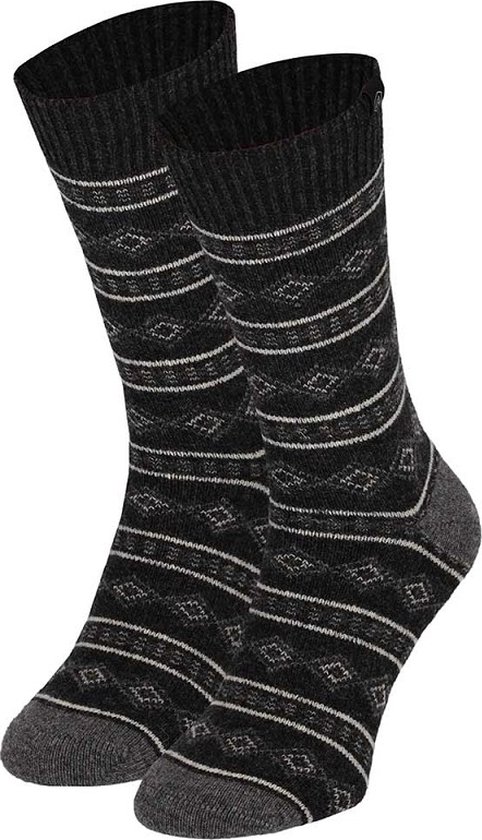 Apollo - Huissokken Heren - Natural Wol - Fashion - Grijs - Maat 43/46 - Wollen sokken heren