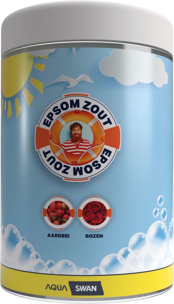 Aquaswan Epsom spazout Rozen & Aardbei - Verrijkt met Vitamine C en E! - Laat je zintuigen smelten: AquaSwan's "Rozen & Aardbei Bubbelavontuur" met Epsom zout voor spa, whirlpool en hot tub! - Jacuzzi zout - Spa geuren jacuzzi - Epsom badzout