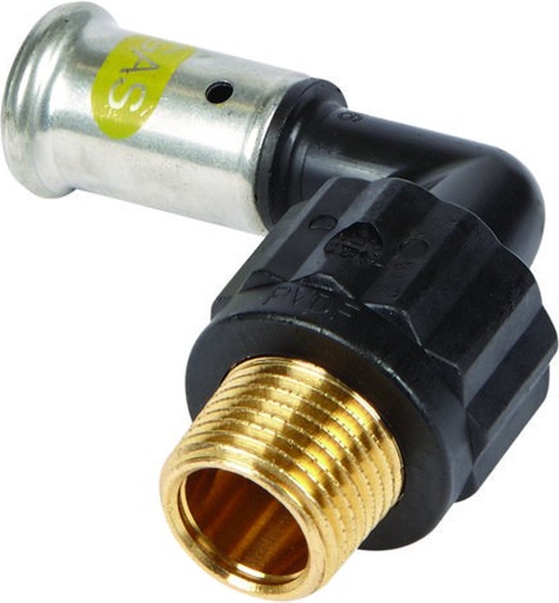 Henco GAS 5PKG knie - 3/4 buitendraad x 20 mm pers