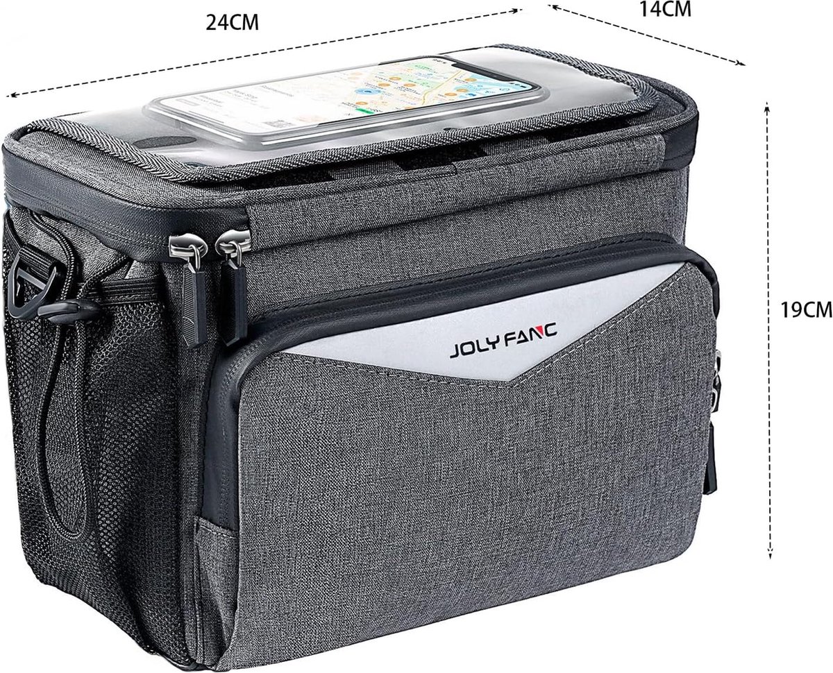 GXCROR Fietstas, 6L, Waterdicht, Met Stuuradapter, Fietsmand Voor E-bike