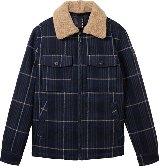TOM TAILOR wool jacket with sherpa collar Heren Jas - Maat XL