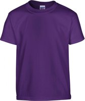 T-shirt Enfant 5/6 ans (S) Gildan Col rond Manches courtes Violet 100% Katoen