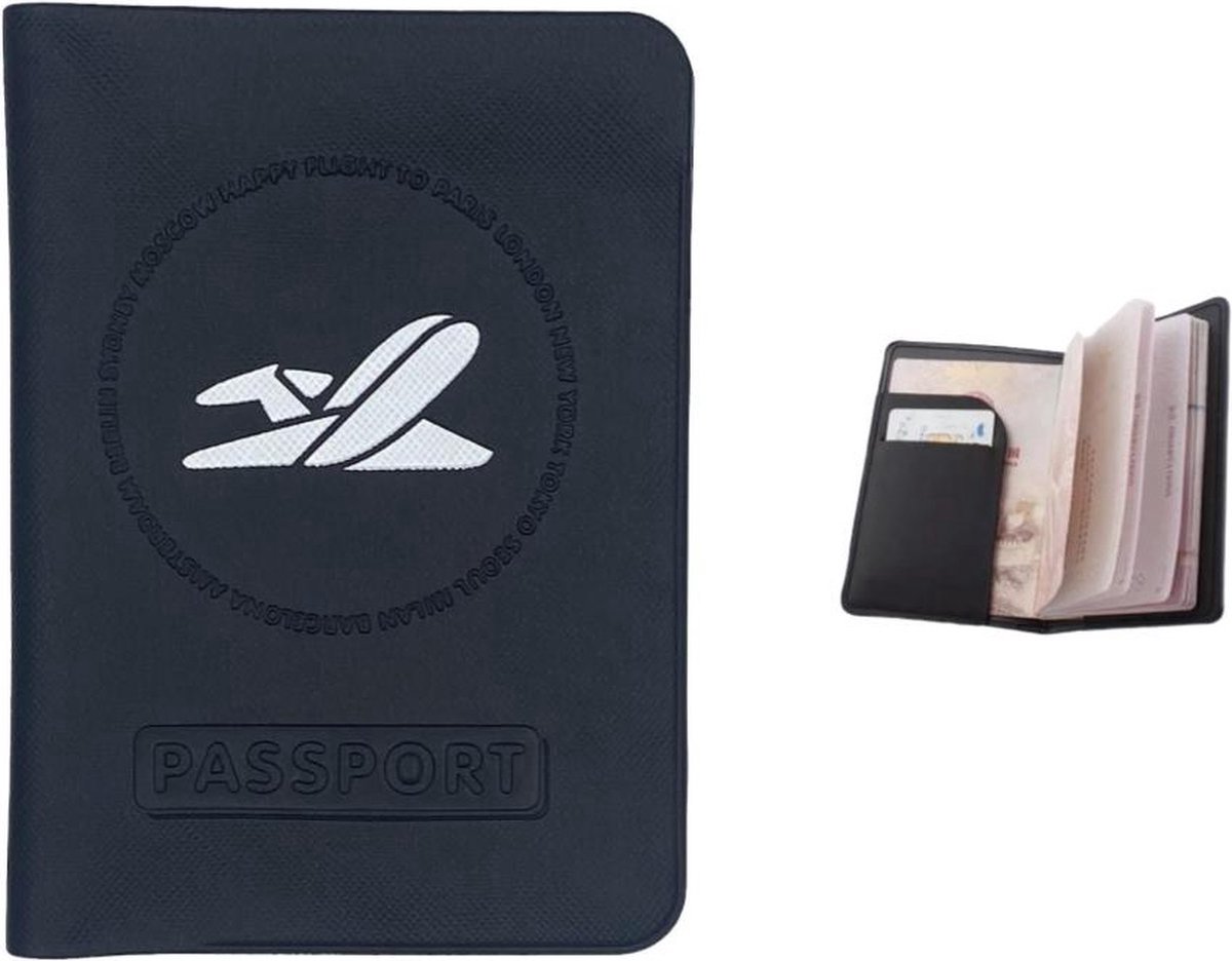 PD ® - paspoorthouder - paspoort hoesje - paspoorthoes Zwart- reisportemonnee - Zwart
