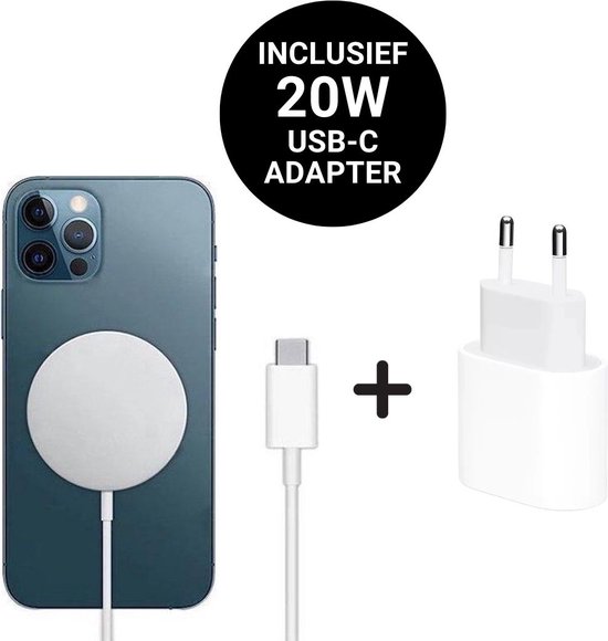 Chargeur Iphone sans fil - MagSafe - Sans fil - Sans fil - Adaptateur USB-C  20W inclus