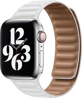 Leren Band voor Apple Watch (42/44/45,49mm) - Size M/L (230mm) - Wit