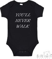 Soft Touch Romper "You'll never walk alone" Feyenoord Unisex Katoen Zwart/wit Maat 62/68