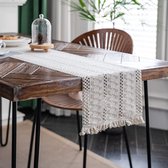 Chemin de Table en macramé, Chemin de Table à Manger 30x180 cm Coton  Naturel et Lin