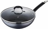 Bol.com Masterpro Wokpan met deksel Home Edition Ø28x8cm Aluminium - Koken - Bakken - Alle warmtebronnen - Anti Kleeflaag aanbieding