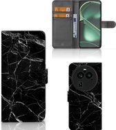 Telefoonhoesje OPPO Find X6 Pro Wallet Book Case Vaderdag Cadeau Marmer Zwart