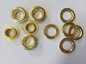 nestelringen goud - 20 nestels met tegenring - voor nesteltang of inslag - gouden nesteloogjes of zeilringetjes - 4,5mm